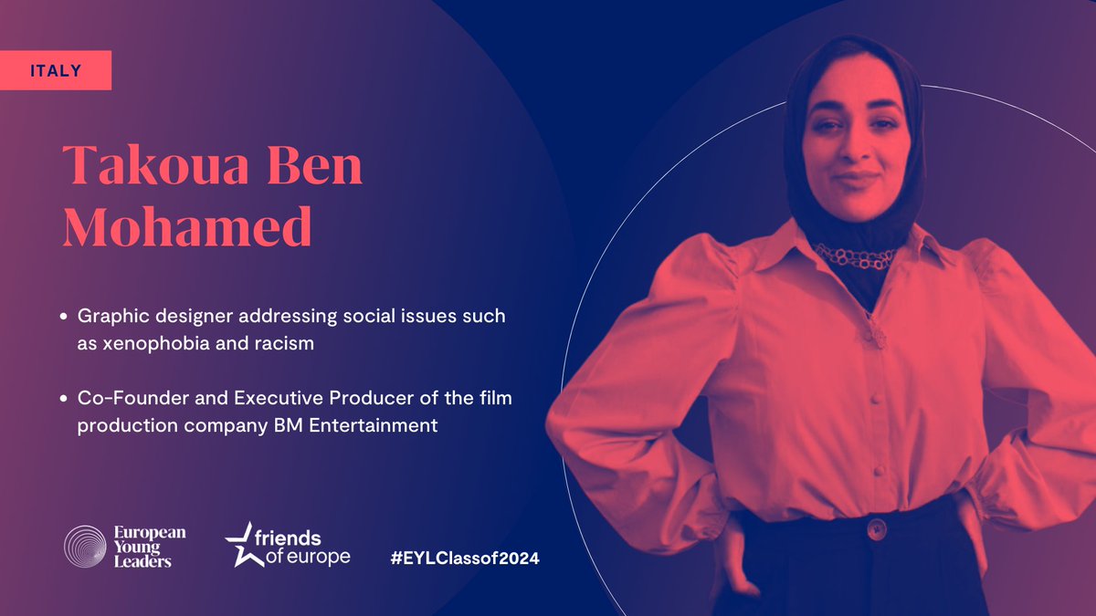 📌 Takoua Ben Mohamed | Italy 🇮🇹 📢 Joining our #EYLClassOf2024, welcome to Takoua Ben Mohamed - @takouaBM, a graphic designer and journalist whose works address social issues concerning xenophobia, #racism and stereotypes. 👉 Meet the new #EYL40 here: bit.ly/EYLClassOf2024