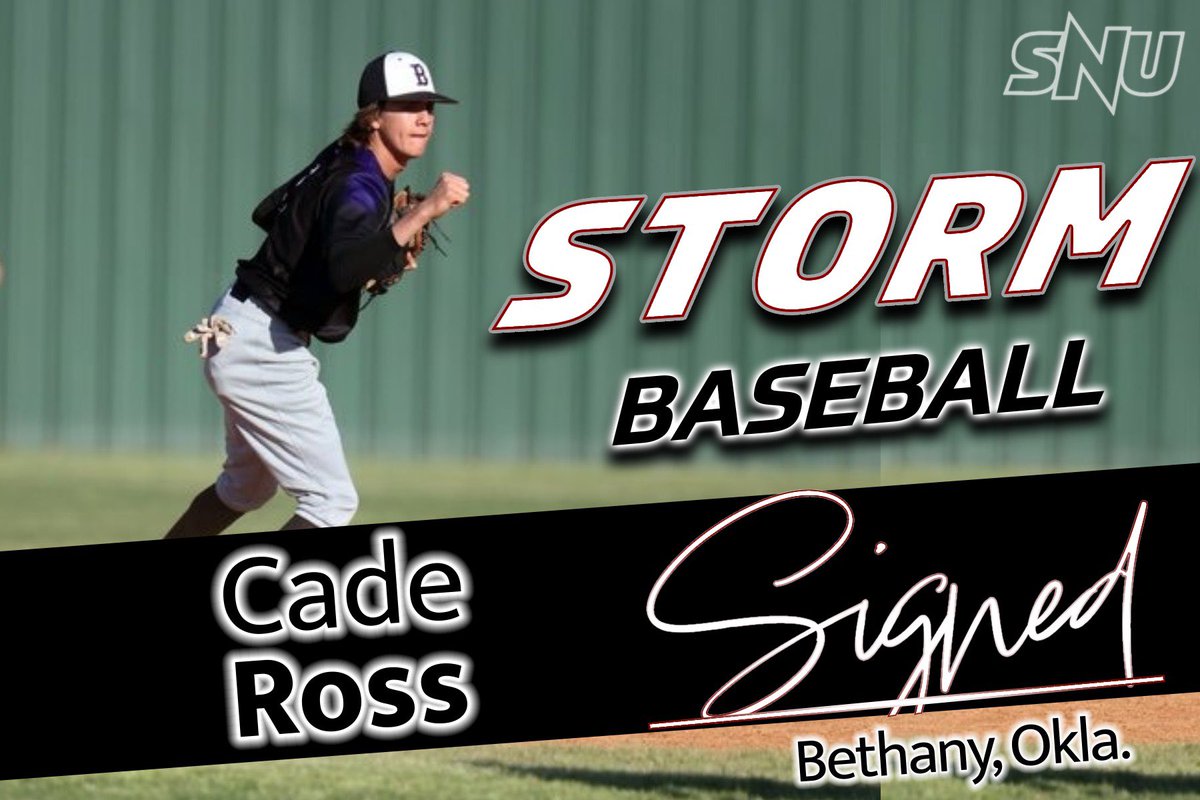 Our 2024 class begins with Cade Ross an INF from Bethany, Oklahoma. The Storm is growing one player at a time! 

#Boltsup⚡️