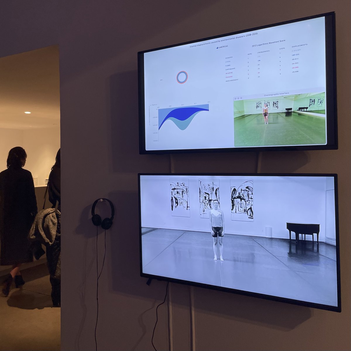 Lins Derry (@linsderry) on Twitter photo Super appreciative for being included in SMALL V01CE, a show curated by <a href="/JesseDamiani/">Jesse Damiani</a> at <a href="/honor_fraser/">Honor Fraser Gallery</a>
in L.A. Pictured here is Data Sensorium as a 2-channel video work where the visualizations/choreographic interface is stacked above the studio performance. Super appreciative for being included in SMALL V01CE, a show curated by <a href="/JesseDamiani/">Jesse Damiani</a> at <a href="/honor_fraser/">Honor Fraser Gallery</a>
in L.A. Pictured here is Data Sensorium as a 2-channel video work where the visualizations/choreographic interface is stacked above the studio performance.