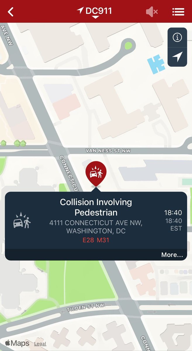 DcSafer's tweet photo. Hey @MayorBowser and @DDOTDC - it's almost as if Conn Ave needs a safety plan.  If only one was ready to go and had been worked on for 5 years? This is crash at least 307 north of Calvert since 12/15/21 when the Mayor announced her choice of Concept C. https://t.co/cYng4FTWOr