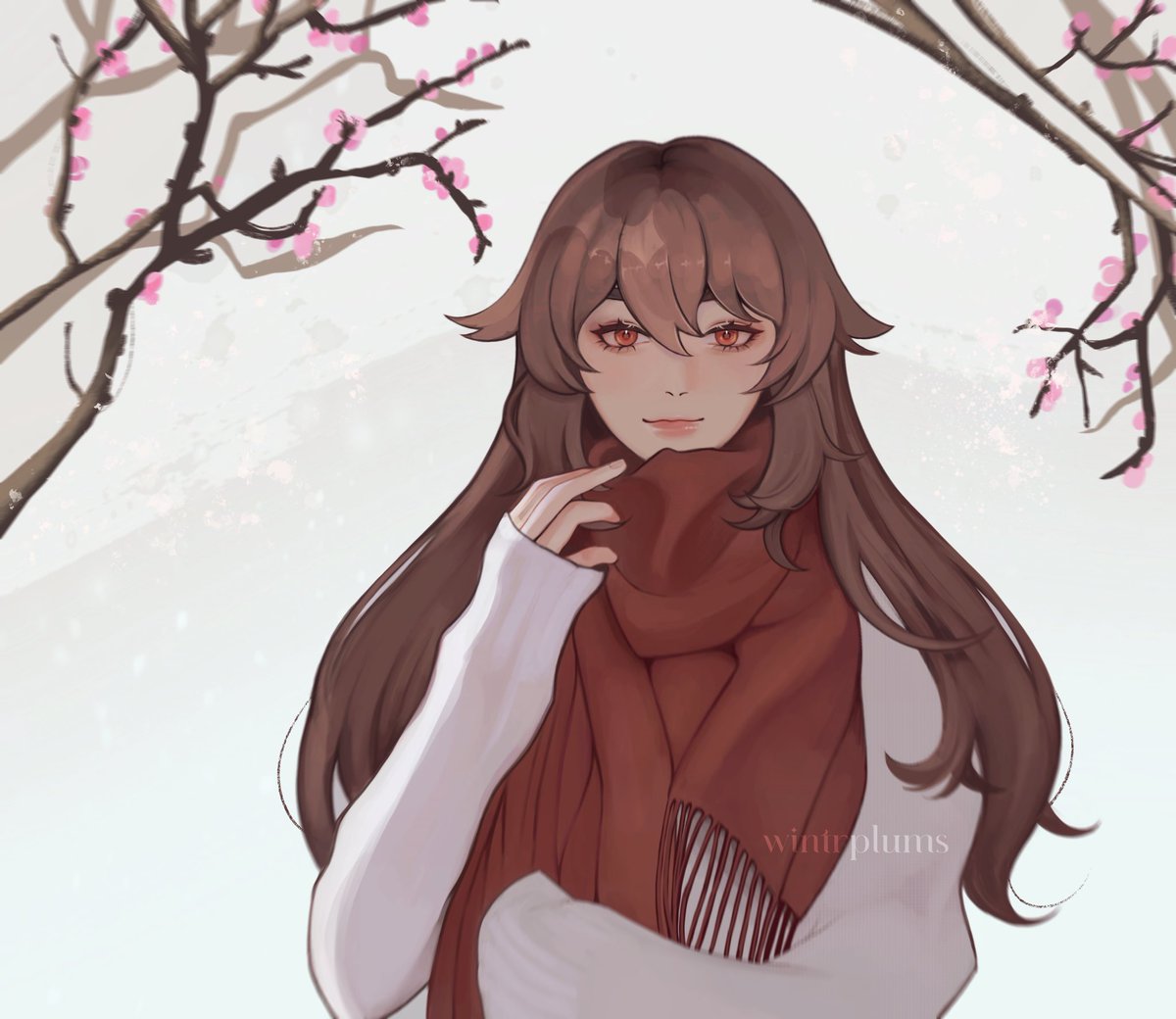 sheishimei's tweet photo. first post! winter hu tao ❄️ #GenshinImpact #HuTao https://t.co/FEmImENx4O