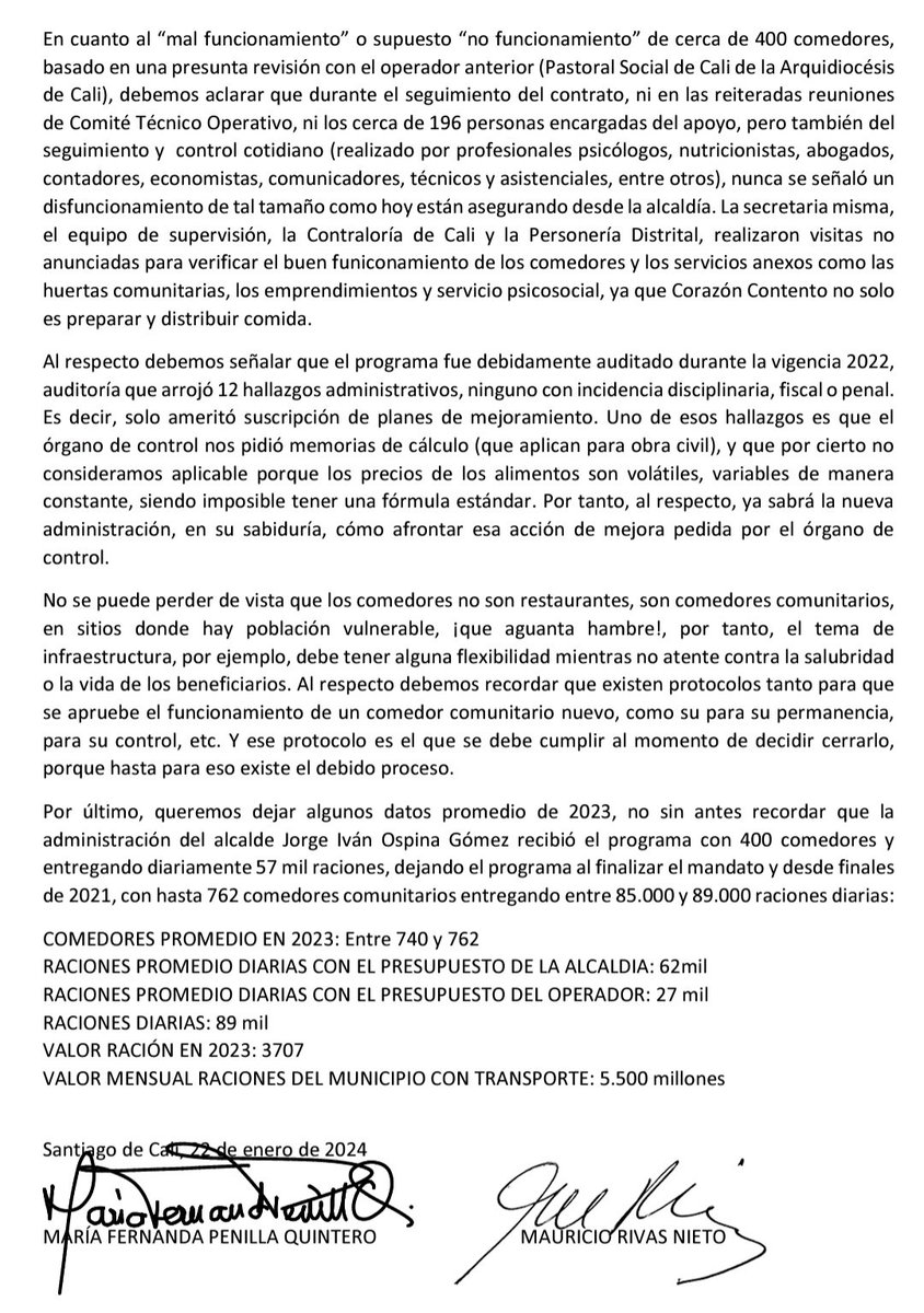 mfpenilla's tweet photo. Ante la información alejada de la realidad, publicada hoy en un hilo por la @BienestarSociaI y en la redes del alcalde @alejoeder, adjunto comunicado de prensa, para conocimiento de la opinión pública, sobre todo de los perjudicados de los comedores comuntarios con este episodio. https://t.co/7marLrbGVn