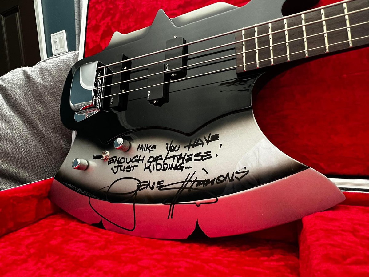 #KISSMEMORIES - KISS KRUISE 9, 2019. Enjoyed a M&G with Gene and had him sign my Axe with part of what my wife often says 'you have enough of these....'. Never enough! #KISS