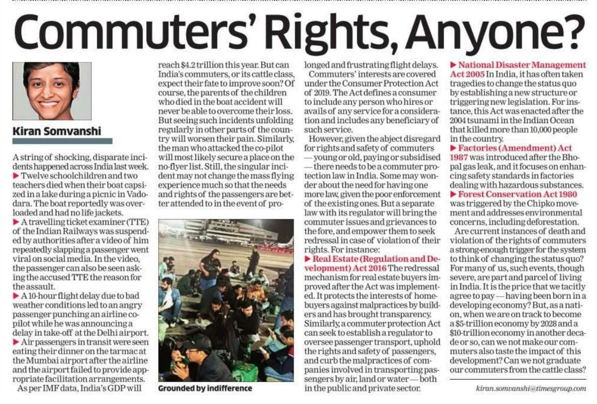 My latest take in <a href="/EconomicTimes/">Economic Times</a> on why India urgently needs a 'Commuter Protection Act'?

economictimes.indiatimes.com/opinion/et-com…