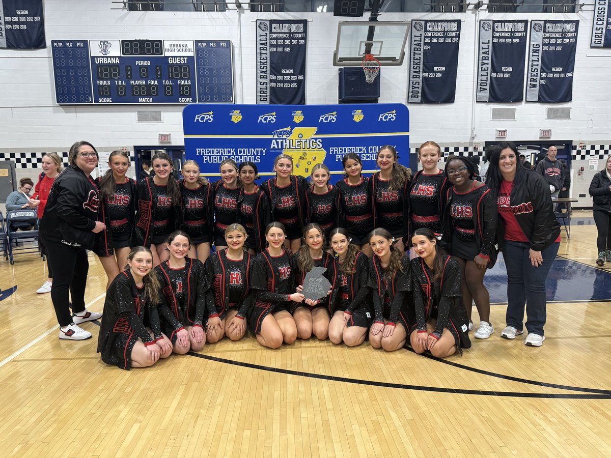 LinganoreCheer's tweet photo. Congratulations to both JV and Varsity, they are the Winter 2024 County Champions! So proud of their hard work and dedication. And to our Seniors, thank you for leading the way. We love you all ❤️🖤 https://t.co/0FVlJZnZ8k