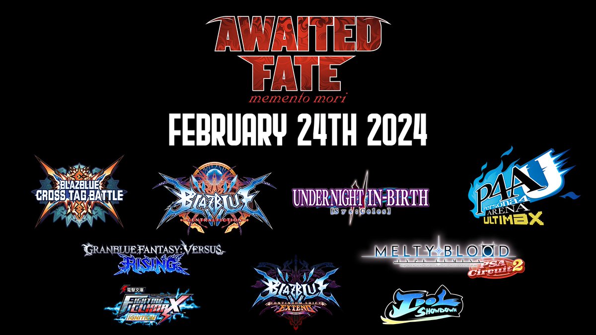 PlusFramesGG's tweet photo. #BBTAG | #BBCF | #UNI2 | #P4AU | #GBVSR | #MBTL | #DFCI | #BBCSE | #IdolShowdown
- A @PSAfgc Circuit Event
- 3 Free to Play Titles
- The return of the Awaited Fate cocktail menu
- and more...
We Await Your Fate https://t.co/8mQXrgyYks