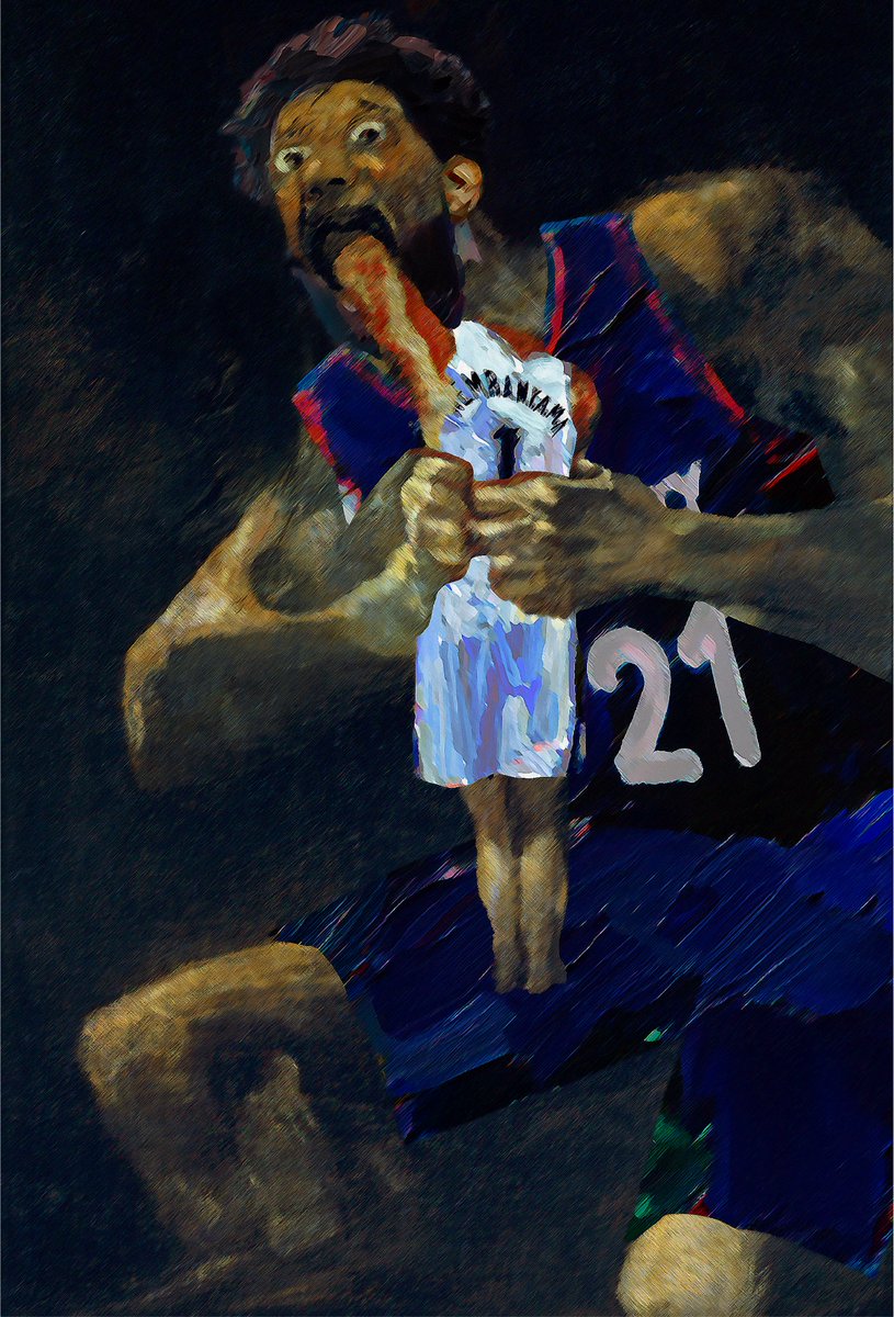 nba_paint's tweet image. Embiid devours the Spurs.