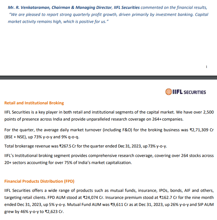 ParveenBhansali's tweet photo. #IIFLSecurities

#BlockbusterResults
#HugeGrowth in Revs n PAT both YoY n QoQ 
#HighlyUndervalued 
@ Fwd PE of just 8

Revs up YoY 63% ; QoQ 10% 
EBIDT up YoY 108% ; QoQ 51%
PAT up YoY 132% ; QoQ 40%

CMP ₹ 164
Mcap ₹ 5042 Cr https://t.co/wLMpZgrLdY