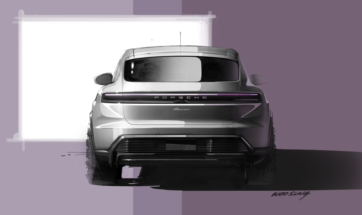 Porsche's tweet photo. Who wants a sneak peek at the new, all-electric Macan three days before launch? https://t.co/O18ABvnldP