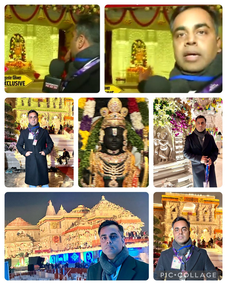 SushantBSinha's tweet photo. रामलला को क़रीब से देखकर पहली चीज़ जो दिमाग़ में आती है वो ये कि बॉस, फोटो से भी ज़्यादा सुंदर और जीवंत सामने से नजर आते हैं रामलला। 
मंदिर इतना ज़बरदस्त बना है कि मंदिर के अंदर आप मंत्रमुग्ध हो जाएंगे। 
गजब अनुभव रहा।
जय श्री राम 🙏🏽 https://t.co/8KtFK9xSdN