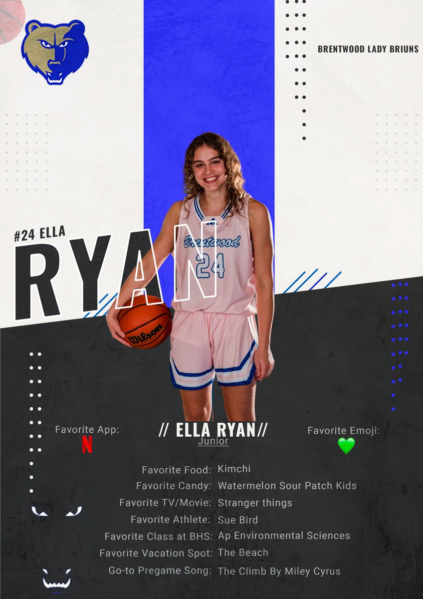 wcsBHSLdyBruins's tweet photo. Get to know #24 Ella Ryan

🐻🏀🐻 #GoBruins https://t.co/f1QGbsqwvt
