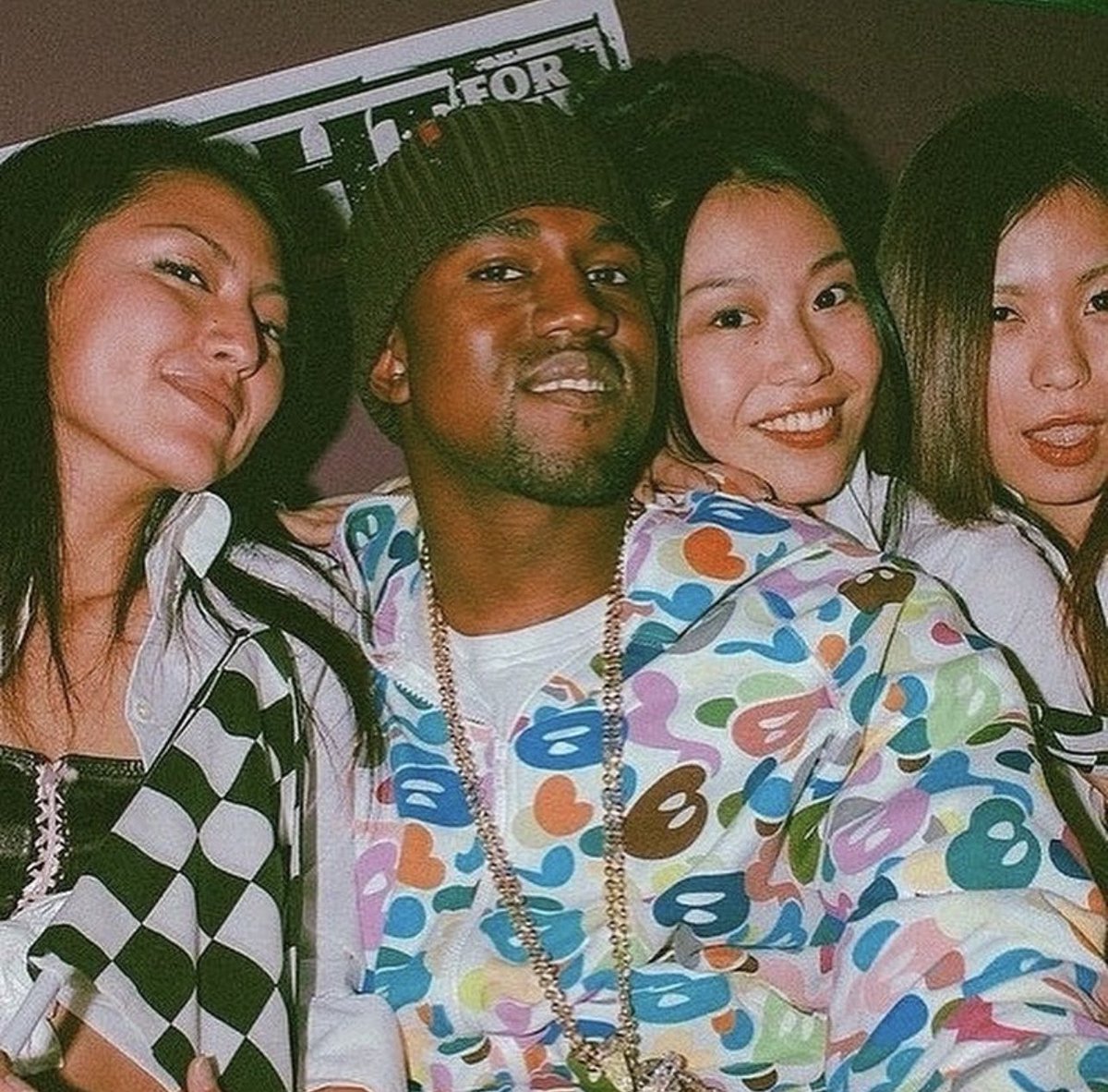 kanye west wearing bape