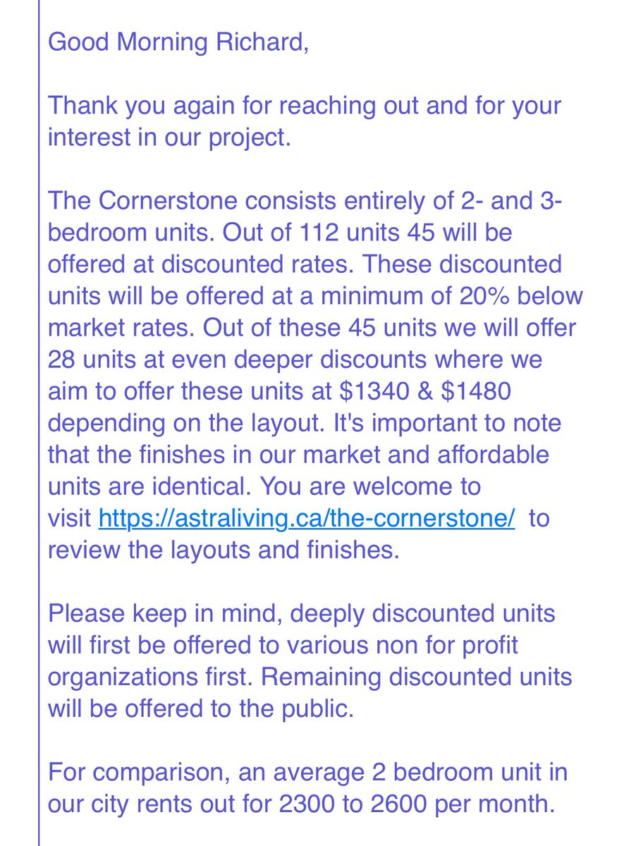 @yyc_bob @EdanNelson @joshyyc @YYCTKW @downtowncalgary @DowntownWestYYC @eauclaireca @teresagoldstein Here is what I received. I think an honest attempt to provide housing at a reduced rents but still make the project viable.  True affordable housing is public housing and heavily subsidized.