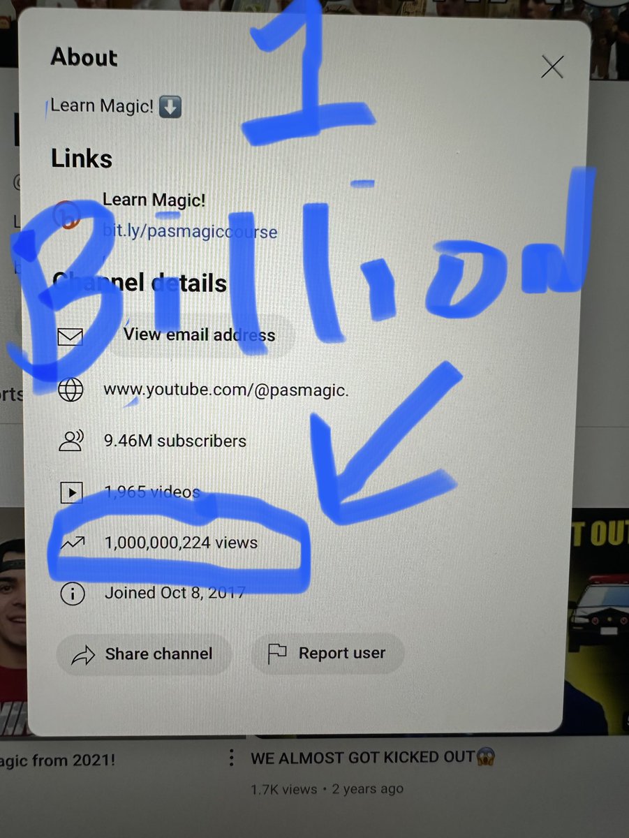 CoachPete4's tweet image. My son Pas Magic surpassed 1 BILLION Views on YouTube!  Yes 1 BILLION!!!!  10 Million subs coming soon Let’s Goooooooo #magic #agt #cardtricks #youtube