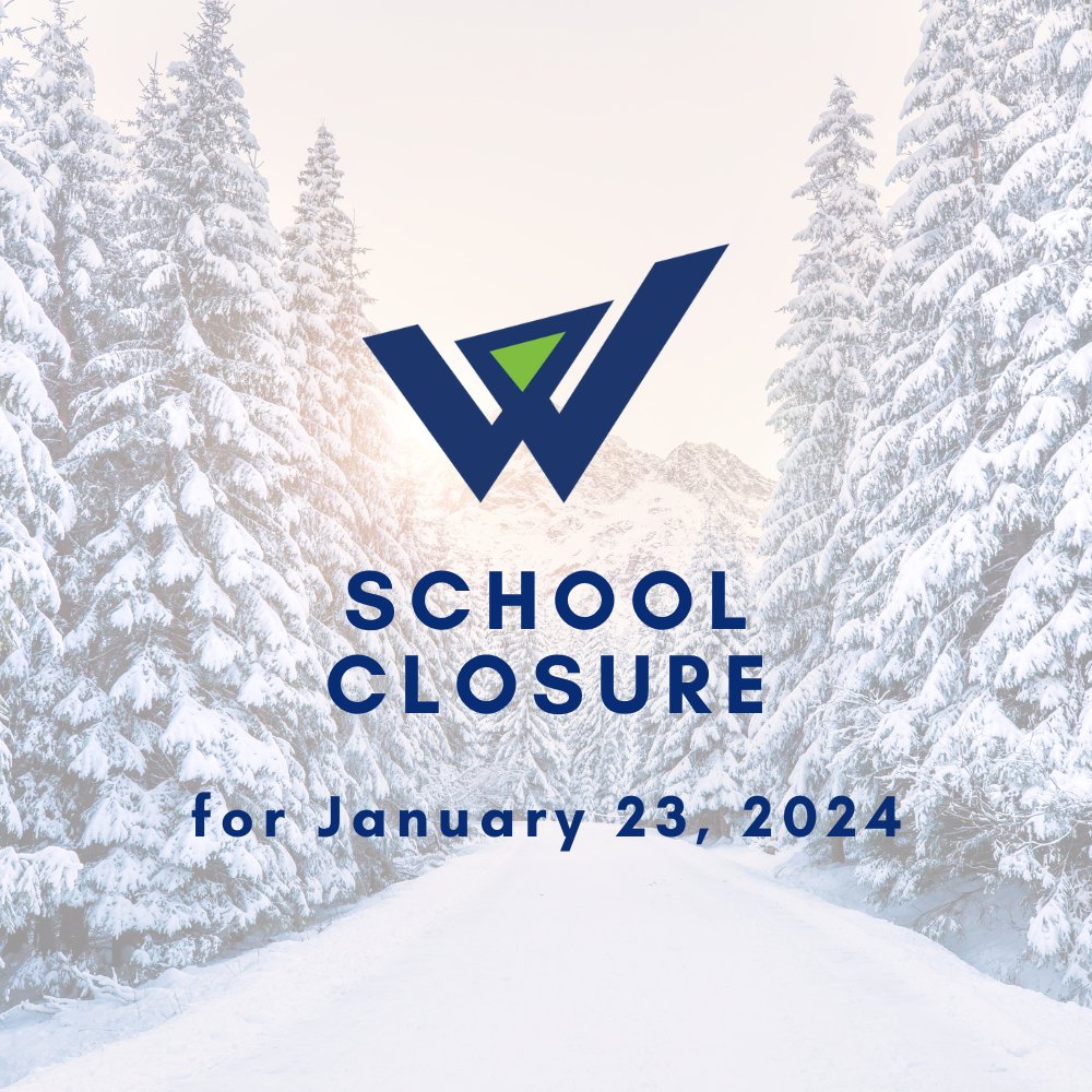 Due to expected inclement weather, all WISD student programs will be closed tomorrow on Tuesday, January 23rd.

The WISD's admin offices at the Teaching &amp; Learning Center will open at 12:00 pm noon.

Stay safe and stay warm!