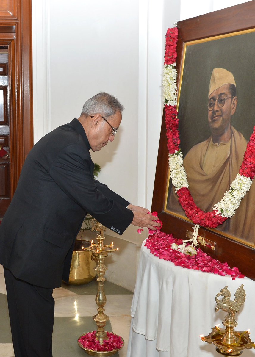 'Netaji`s role in India`s freedom struggle was unique. For him, the fight for India`s independence was also a part of a larger struggle against colonialism & imperialism…” ~ Pranab Mukherjee PMLF bows in reverence to Netaji Subhas Chandra Bose on his Jayanti. #ParakramDiwas