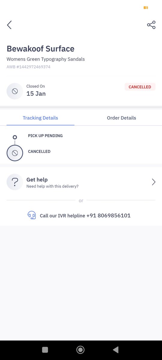 spawsai's tweet photo. @bewakoof I have given the return pickup to the Delhivery courier. It is not updated in their database. https://t.co/3U9S5pVBXQ