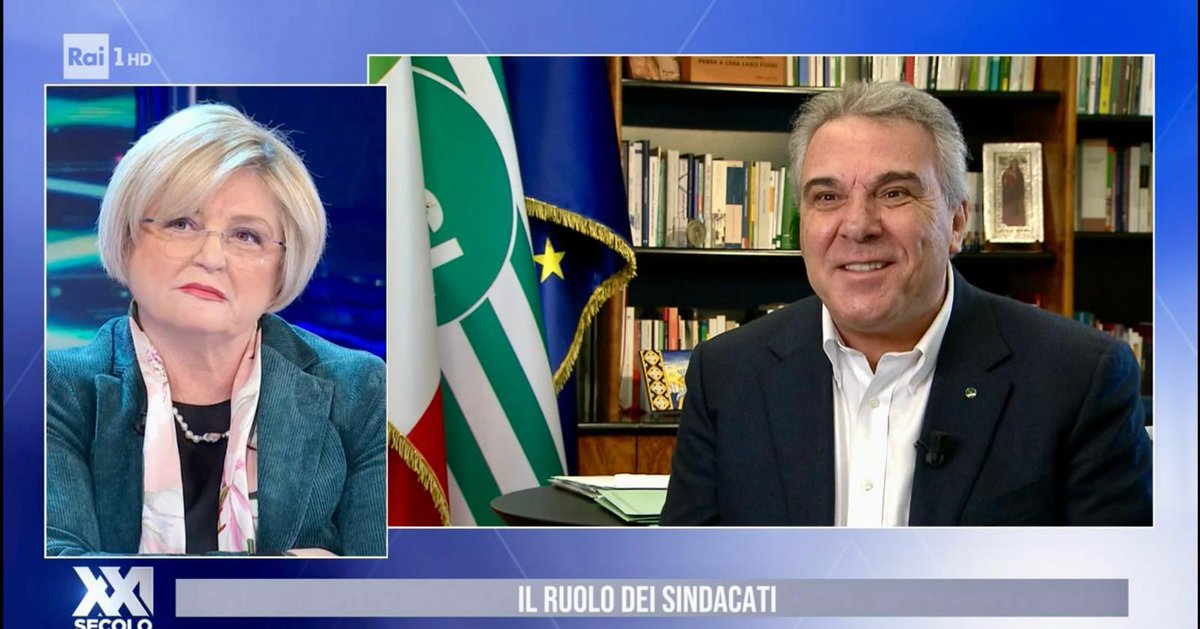 CislNazionale's tweet photo. “Il sindacato è solidarietá e giustizia sociale, è una comunità che unisce il paese, è partecipazione, è spirito di servizio. Un riferimento sociale indispensabile per far progredire tutele e diritti, che non lascia mai le persone sole”: #LuigiSbarra su Rai Uno a XXI Secolo https://t.co/0fFVZvPc8I