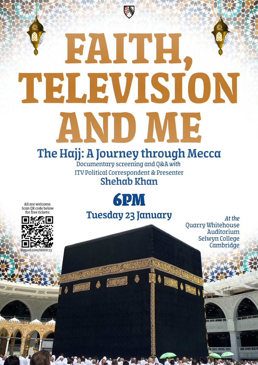 Tonight. All welcome: join ITV’s <a href="/ShehabKhan/">Shehab Khan ITV</a> and <a href="/delilahjeary/">delilahjeary</a> to watch a groundbreaking documentary and discuss the role of television in explaining our world. Free tickets here: sel.cam.ac.uk/events/shehabk…