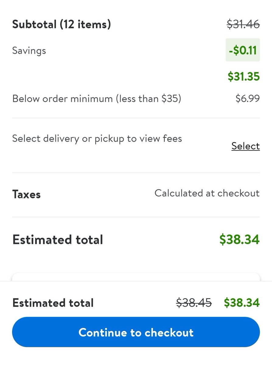 Yo @walmart having to pay $6.99 bc my PICK-UP order is under $35 when I pay for #walmartplus is fkn ridiculous.