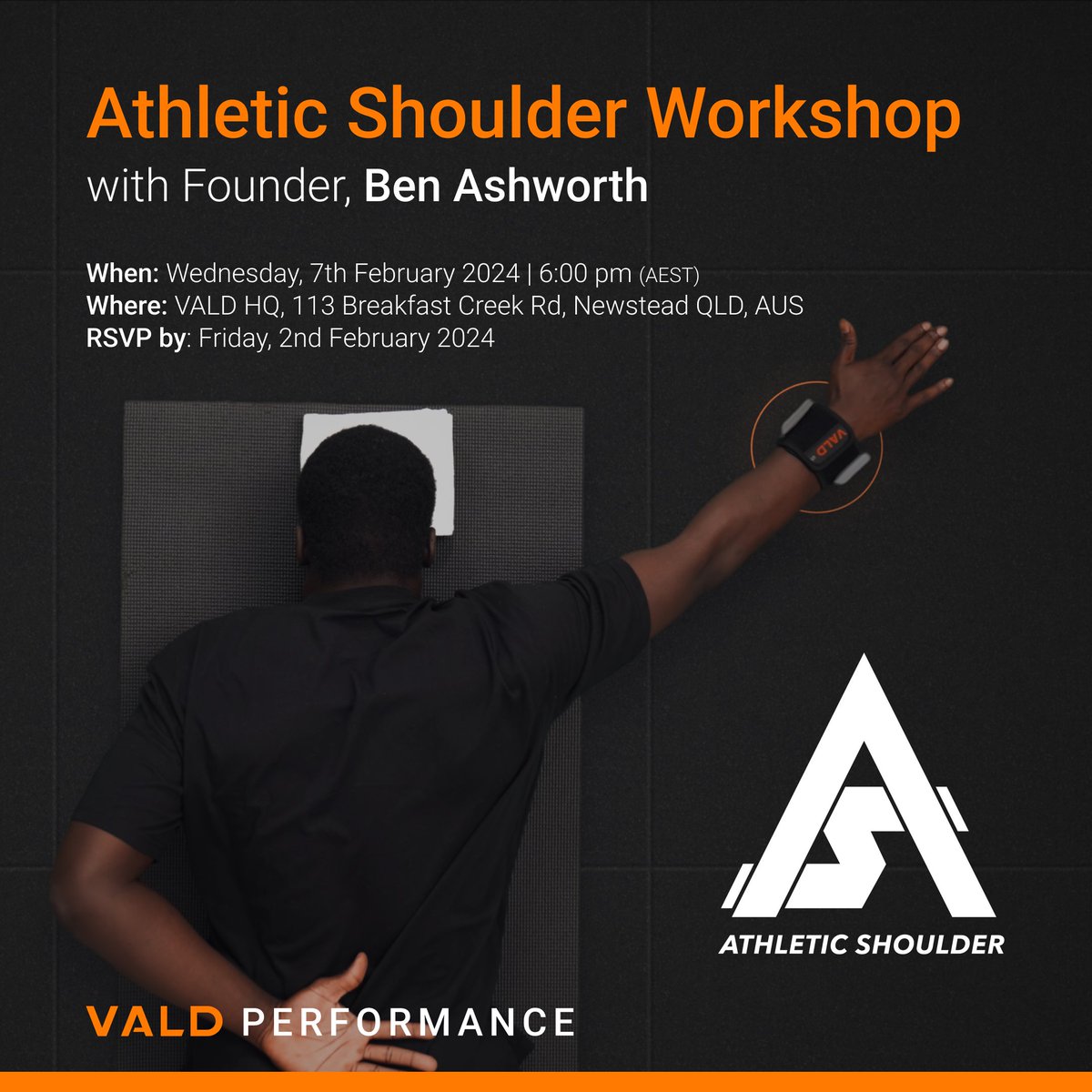 VALD Performance (@valdperformance) on Twitter photo Join us at VALD HQ for an immersive session with Ben Ashworth from <a href="/AthleteShoulder/">Athletic Shoulder®️ Instagram@athleticshoulder</a>. He'll discuss testing protocols, rehabilitation and training opportunities, distilling some of his established course content into a bitesize evening workshop.
RSVP now: ow.ly/u3JN50QtqEt Join us at VALD HQ for an immersive session with Ben Ashworth from <a href="/AthleteShoulder/">Athletic Shoulder®️ Instagram@athleticshoulder</a>. He'll discuss testing protocols, rehabilitation and training opportunities, distilling some of his established course content into a bitesize evening workshop.
RSVP now: ow.ly/u3JN50QtqEt