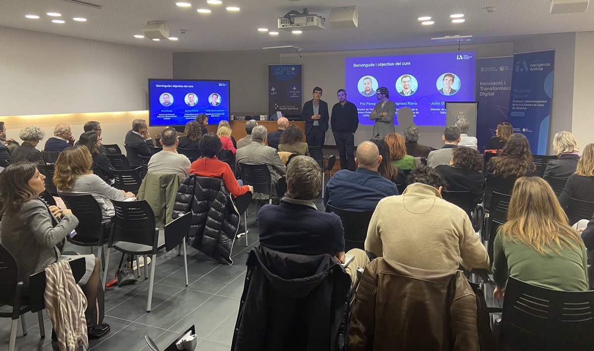 Societat de Gestió Sanitària (@gestiosanitaria) on Twitter photo Avui iniciem una jornada formativa sobre Intel•ligència Artificial dirigida a directius, gerents i directors de centres de recerca organitzada per <a href="/salutcat/">Salut</a> <a href="/ticsalut/">TIC Salut Social</a> i <a href="/gestiosanitaria/">Societat de Gestió Sanitària</a> #jornadaIA Avui iniciem una jornada formativa sobre Intel•ligència Artificial dirigida a directius, gerents i directors de centres de recerca organitzada per <a href="/salutcat/">Salut</a> <a href="/ticsalut/">TIC Salut Social</a> i <a href="/gestiosanitaria/">Societat de Gestió Sanitària</a> #jornadaIA