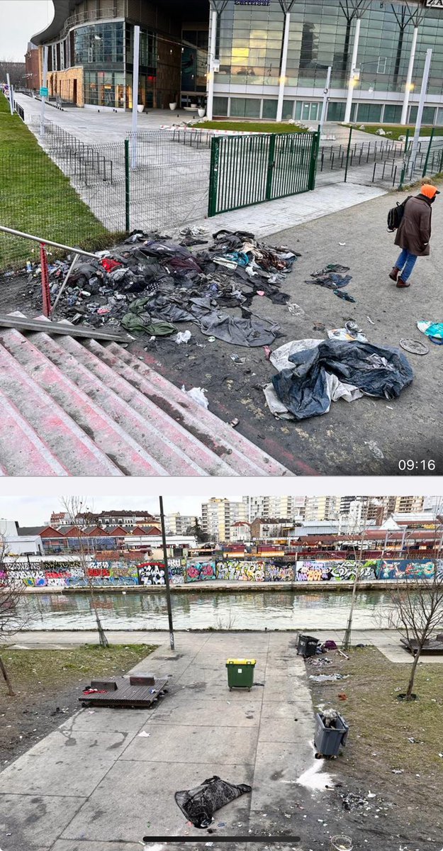 Les images se passent de mots… Voilà le quotidien des habitants du Nord-est parisien! À quand une vraie prise en charge sanitaire et sociale? 
Une bonne résolution pour 2024. 
<a href="/FrancoisDagnaud/">François Dagnaud</a> <a href="/egregoire/">Emmanuel Grégoire</a> <a href="/GabrielAttal/">Gabriel Attal</a> <a href="/GDarmanin/">Gérald DARMANIN</a> <a href="/prefpolice/">Préfecture de Police</a> <a href="/NunezLaurent/">Laurent Nuñez</a> <a href="/Paris19e/">Mairie du 19e</a> #rosacraque