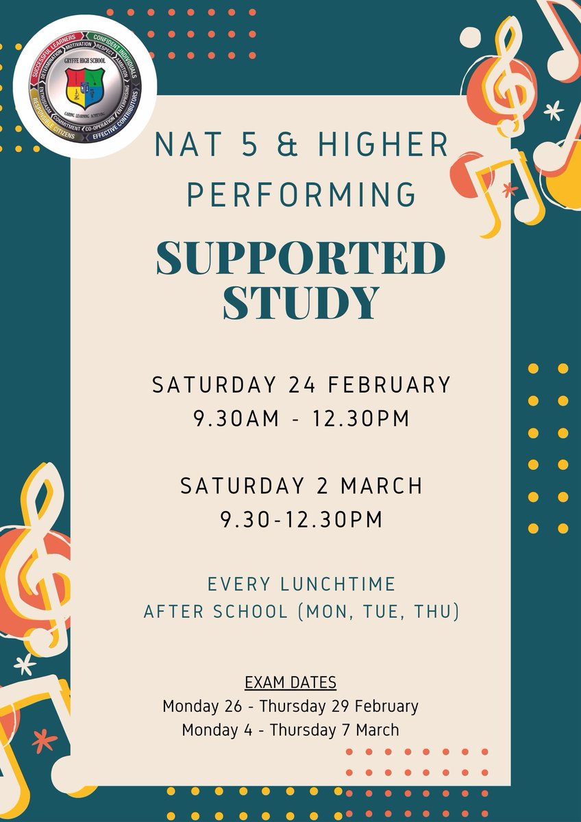 NAT 5 &amp; H Music Supported Study