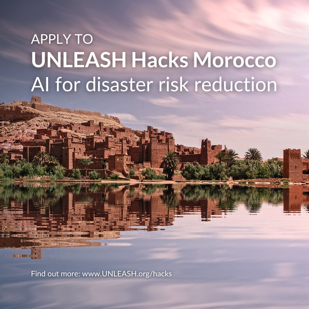 2024 starts strong at UNLEASH! 💥 Our Community is organizing an UNLEASH Hack in Morocco focused on leveraging AI for Disaster Risk Reduction. Key info ⤵️ 📆 Feb 23 – 25 ⚠️ Applications close on Jan 26! 📍 Rabbat, Morocco (and online!) Find out more: UNLEASH.org/hacks