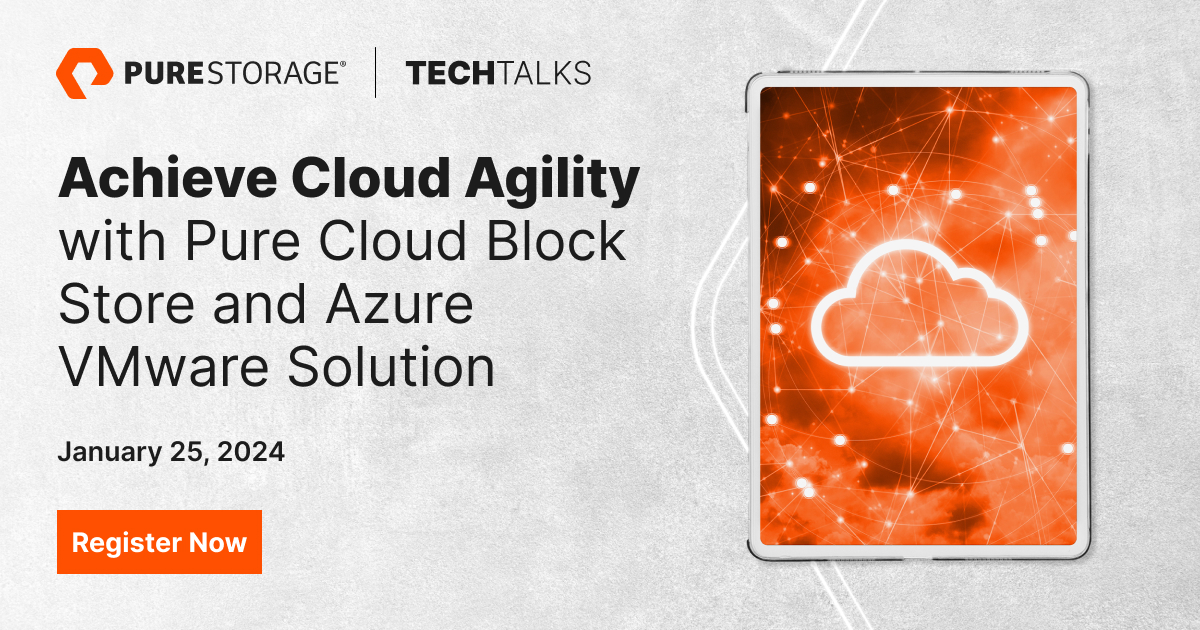 ☁️ Transférez vos charges de travail #VMware vers le cloud en toute transparence ! Participez à notre webinaire :

🎙️ Découvrez les perspectives du cloud en 2024
💡 Apprenez à optimiser les coûts avec Pure + AVS
🚀 Voir l'agilité du cloud en action

👉  bit.ly/3Sb3MGL 
.
