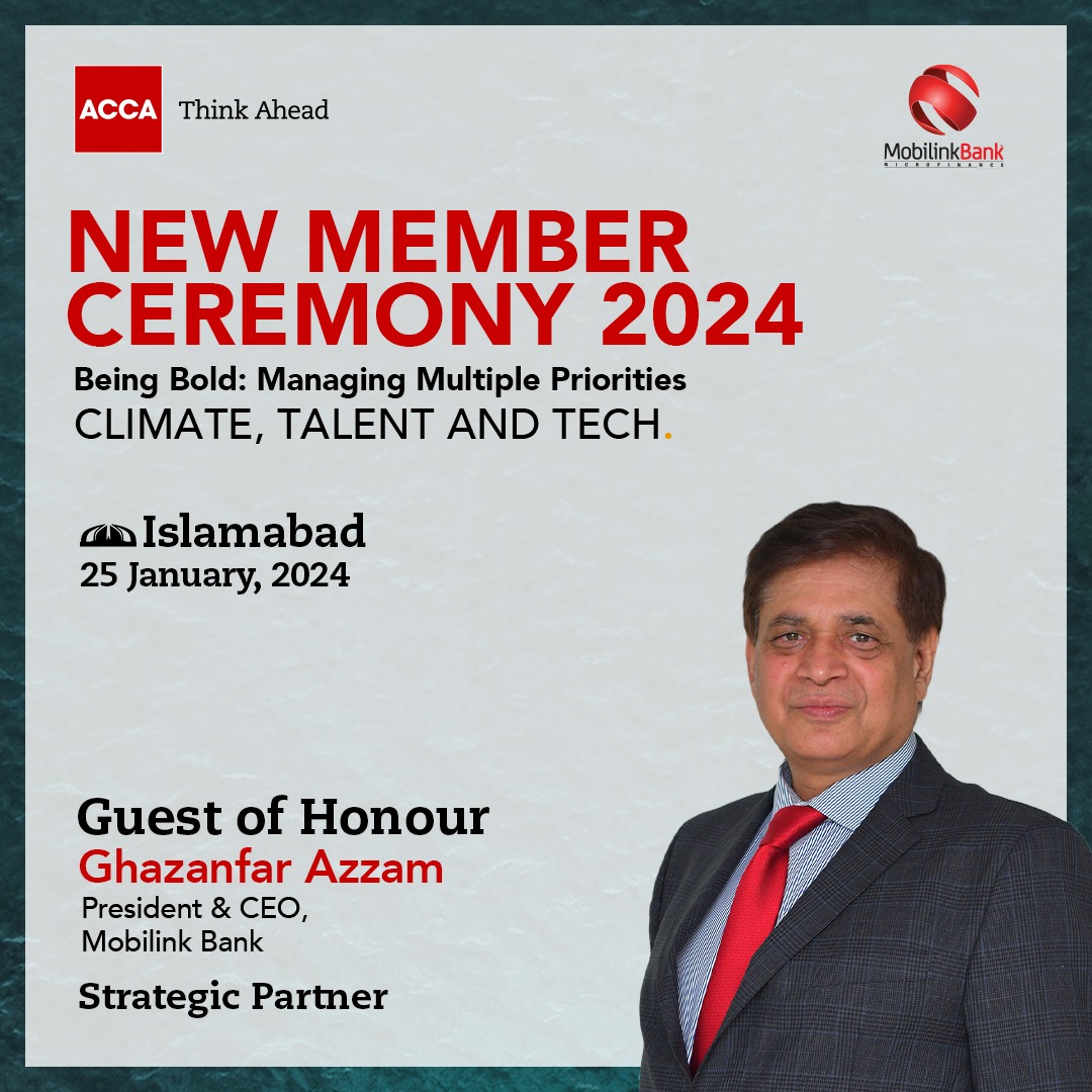 New Member Ceremony 2024! We are honored to have Ghazanfar Azzam, President and CEO of Mobilink Bank, as our esteemed guest of honor, sharing his invaluable insights. Tune in for a captivating conversation via our live stream on Facebook and LinkedIn.