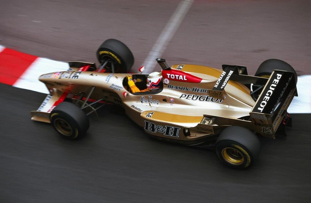 Martin Brundle in the Gold Jordan-Peugeot 196 at the 1996 Monaco GP.

#f1 #formula1 #martinbrundle