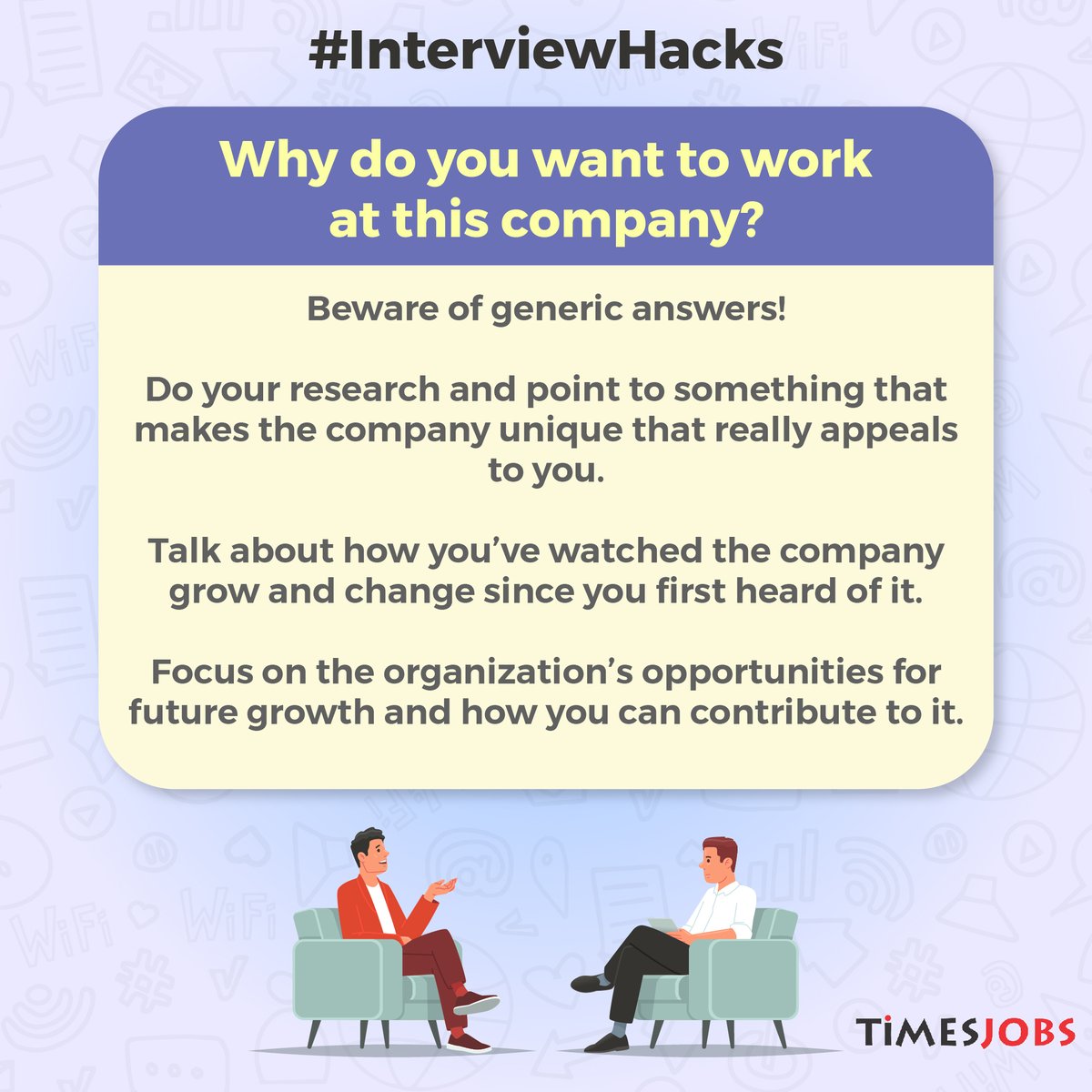 Time for this week’s #InterviewHack!

Mastering this crucial question can be the key to landing that dream job. Follow these simple tips to ace your interview with flying colors!
#InterviewTuesdays #TuesdayWisdom