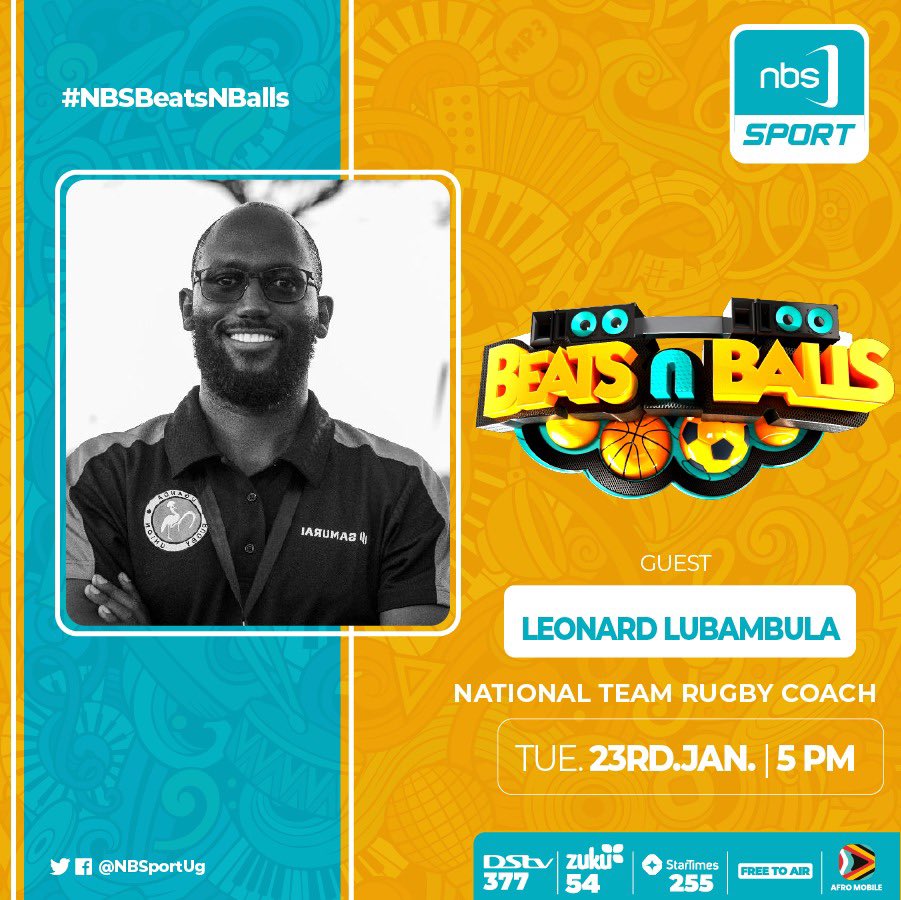 Coach Leonard Lubambula will be our guest today on the #NBSBeatsNBalls show with @Kenni_Kareem and <a href="/ninakakwanzi/">Kakwanzi Nina Iliza</a> at 5 p.m.
Tune in and watch some rugby conversation.

#NBSportUpdates
