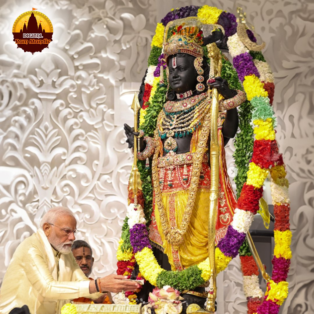 DigiRamMandir's tweet photo. Bowing down to the embodiment of virtue and righteousness, Lord Shree Ram Ji. 🙏
May His divine grace guide our paths and inspire us to lead a life of compassion, courage, and dharma.

Jai Shree Ram 🚩 Jai Shree Ram! 🙏

#LordRam #Devotion #RamNavami #EpicInColors #RamayanaArt #MiniatureMasterpiece #RamMandir #UnityInFaith #HonoringLeaders #DivineJourney #SacredHeritage #SymbolOfUnity #HistoricMoment #ProudMoment #FaithInAction #CulturalHeritage #IndianPride #satyug #DigitalRamMandir #ayodhyarammandir #rammandirayodhya #ayodhya #ayodhyatemple #rammandir #jaishreeram