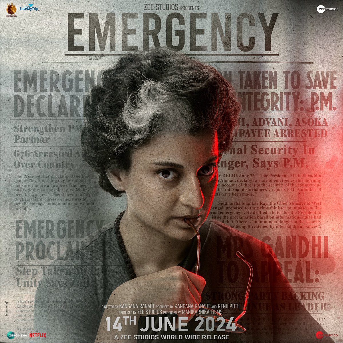 Unlock the story behind India’s darkest hour. Announcing #Emergency on 14th June,2024 
 Witness history come alive as the most feared & fiercest Prime Minister #IndiraGandhi thunders into cinemas 🔥
#Emergency in cinemas on 14th June,2024

@AnupamPKher #SatishKaushik…