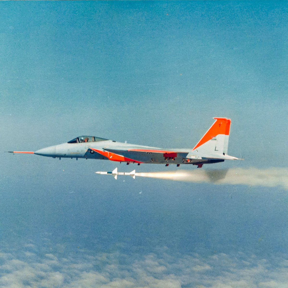 kadonkey's tweet image. one of the first ten (#7) F-15As in the Category I test program. circa 1973. (McDonnell Douglas)