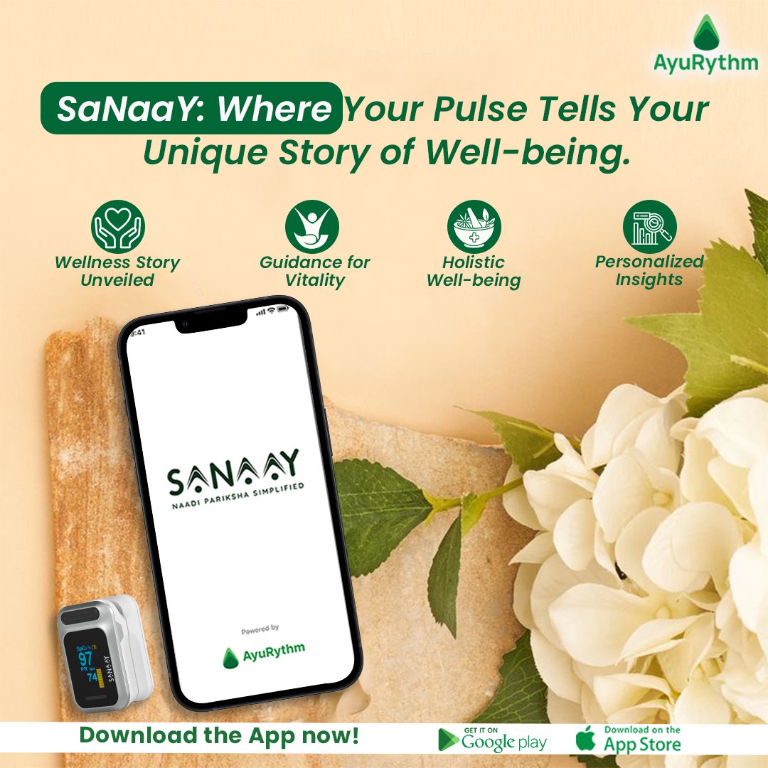 SaNaaY: Your Pulse, Your Wellness Tale. Uncover the secrets within your heartbeat for a healthier, vibrant you! 📖💚 📲 Install the App Now❗️ Android: bit.ly/3T6iW0a IOS: apple.co/42dStl . . . #AyuRythm #SaNaaYWellness #PulseHealth #PersonalizedInsights