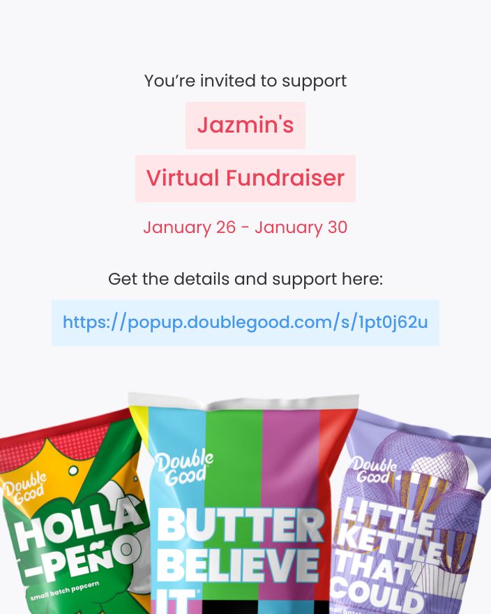 Jazzbjeff's tweet photo. Hi! I’m doing a virtual fundraiser selling Double Good ultra-premium popcorn for 4 days from Friday, Jan 26 - Tuesday, Jan 30. Get all the details and support here: https://t.co/IhDSUFQtz3 https://t.co/zEgAyddIJ9