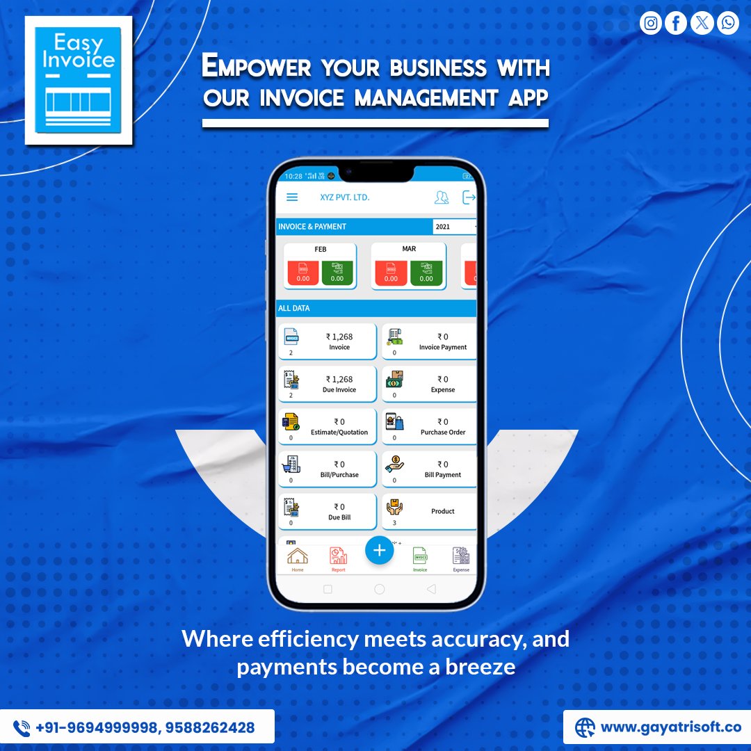Experience the ease of creating, sending, and tracking invoices, all in one place. Empower your business with Easy Invoice Pro – where efficiency meets simplicity. #EasyInvoicePro #invoicemanager #invoicemakerapp #InvoiceManagement #invoicequotationmanager #BusinessSimplified