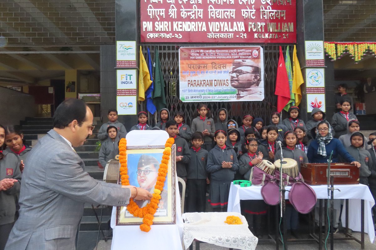PM SHRI Kendriya Vidyalaya Fort William (@kvfortwilliam) on Twitter photo Celebration of #ParakramDiwas on 127th Birth Anniversary of Netaji Subhas Chandra Bose at PM SHRI Kendriya Vidyalaya Fort William.
Ministry of Education
<a href="/KVS_HQ/">Kendriya Vidyalaya Sangathan</a>
<a href="/kvsrokolkata/">Kendriya Vidyalaya Sangathan, Kolkata Region</a>
<a href="/EduMinOfIndia/">Ministry of Education</a>
<a href="/dpradhanbjp/">Dharmendra Pradhan</a>
<a href="/kumarthakur69/">KUMAR THAKUR</a>
<a href="/KVFortWilliam/">PM SHRI Kendriya Vidyalaya Fort William</a> Celebration of #ParakramDiwas on 127th Birth Anniversary of Netaji Subhas Chandra Bose at PM SHRI Kendriya Vidyalaya Fort William.
Ministry of Education
<a href="/KVS_HQ/">Kendriya Vidyalaya Sangathan</a>
<a href="/kvsrokolkata/">Kendriya Vidyalaya Sangathan, Kolkata Region</a>
<a href="/EduMinOfIndia/">Ministry of Education</a>
<a href="/dpradhanbjp/">Dharmendra Pradhan</a>
<a href="/kumarthakur69/">KUMAR THAKUR</a>
<a href="/KVFortWilliam/">PM SHRI Kendriya Vidyalaya Fort William</a>