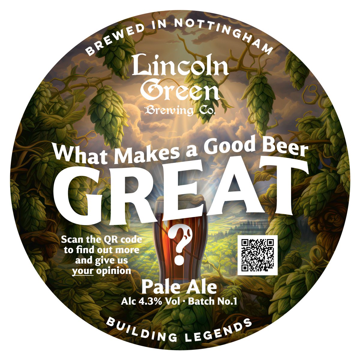 Launching in all our pubs on Wednesday 24th January 2024 - 'What Makes A Good Beer Great?' Batch#01 is a unique project to develop a beer designed with feedback from the people of the Midlands! Sample a pint, scan the QR code and tell us what you think via lincolngreenbrewing.co.uk/wmagbg