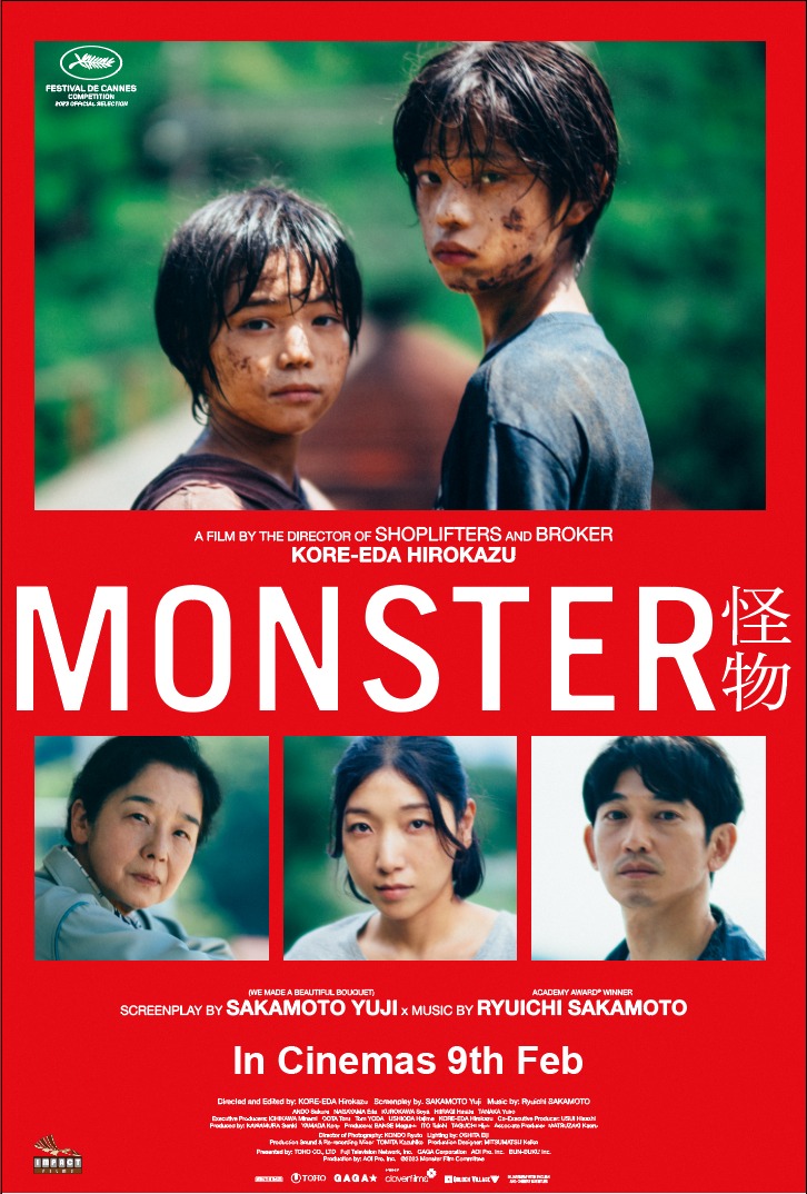 Multiple award winner Japanese film MONSTER by #hirokazukoreeda (Shoplifters & Broker) is confirmed to release theatrically on 9th Feb.

Music by #RyuichiSakomoto 

#Monster #AndoSakura #Incinemas #Bestscreenplay #PVRINOXPictures #Japanesefilm #CannesWinner