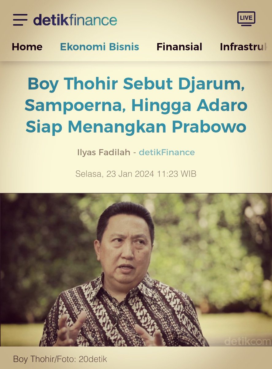 Ganti merek udud...
Para Oligarki Dukung 02 #GanjarMahfud Didukung Rakyat

finance.detik.com/berita-ekonomi…