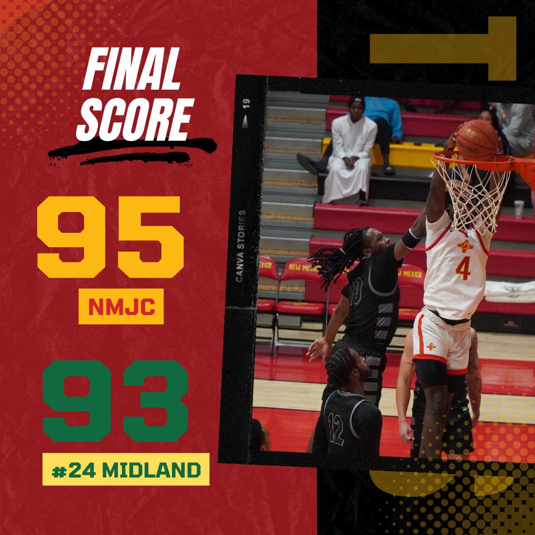 NMJC 95, #24 Midland 93 FINAL

T-Birds move to 15-4 (2-3) on the season in a game with 12 ties and 18 lead changes. Elijah Bailey with the game-winning FTs. Visit Frank Phillips on Thursday.

Stone: 18 points (6-11 FG), 5 rebounds
Benjamin: 17 points (3-7 3FG), 4 rebounds
Massey: