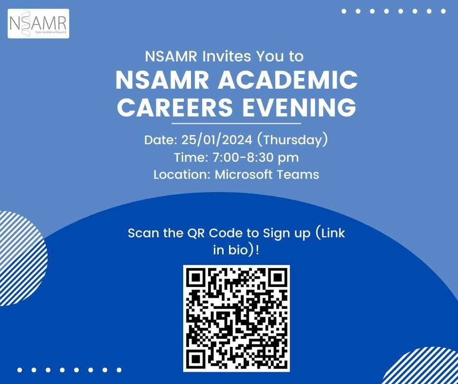 Interested in clinical-academic careers? This Thursday evening (25th Jan at 1900), @IanARowe and I will be speaking about why we think clinical-academic careers are brilliant in a @NSAMR event. It will be particularly tailored towards medical students but will be applicable to