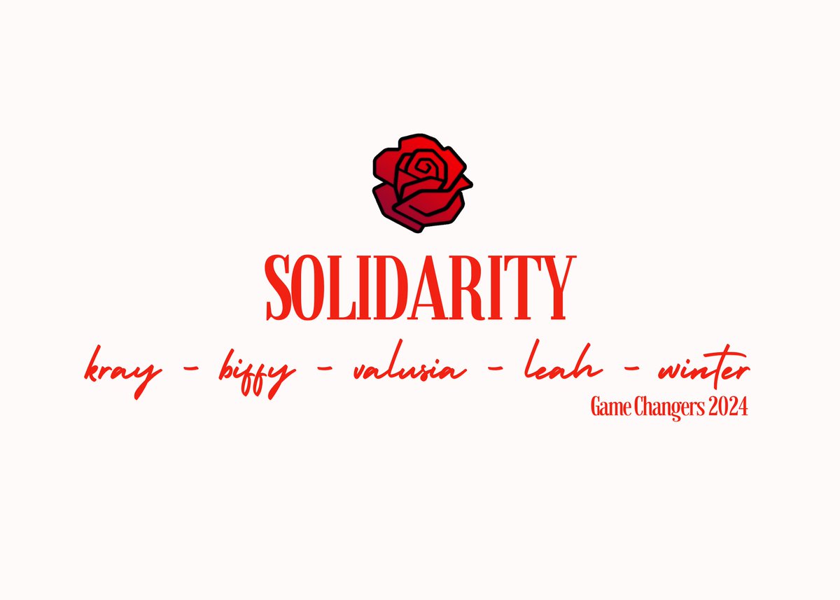 Introducing Solidarity 2024...

✧ @krayvalorant 
✧ @Biffy_xd 
✧ <a href="/valus1a/">val</a> 
✧ <a href="/nleeuh/">leah</a> 
✧ <a href="/winterhiya/">winter</a> 

✦ head coach: @FRImNil 
✦ asst coach: @Slumbtw 

♡ manager: <a href="/madiifps/">mads</a>