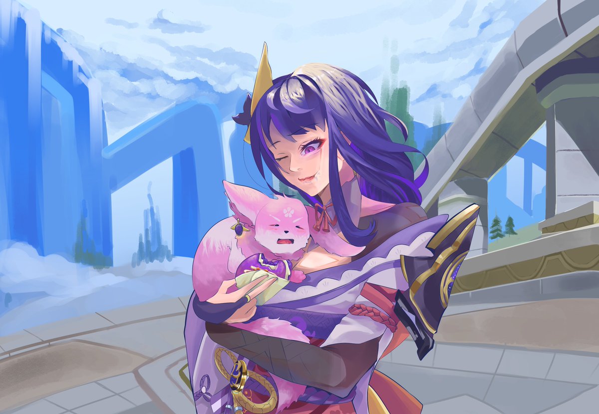afdholanabil's tweet photo. Ei went on a trip to Fontaine to try some very sweet macarons 🍰🍰🍰⚡️

#GenshinImpact 
#RaidenShogun
#FanArtContest https://t.co/G9wUy3a2Z3