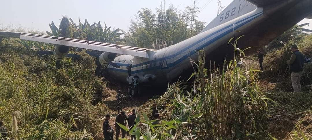 SAC plane on its way to carry 275 Junda soldiers just crashed at Aizawl Lengpui Airport in Mizoram, India according to the local news the Phongpui post, according to sayar Salai Bawi. #Karma