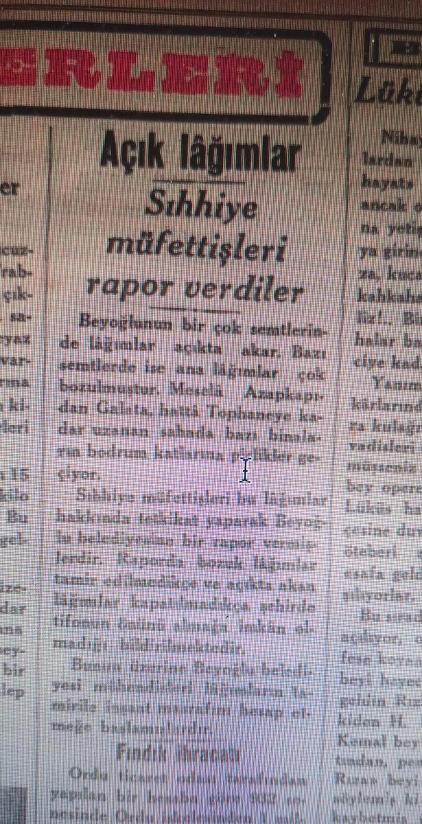 90 yıl önce istanbul'da belediye hizmetleri...
beyoğlu'nda lağımlar açıkta akıyor!